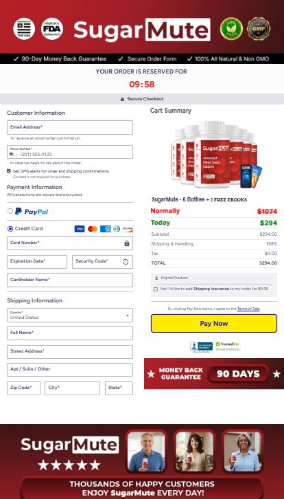 SugarMute Official Website Secure Order Page